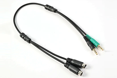 MINI DIN 6 PIN and 8 PIN TO 2TRRS Audio Video Cable